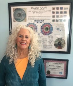 Iridology chart with iridologist Sunshine